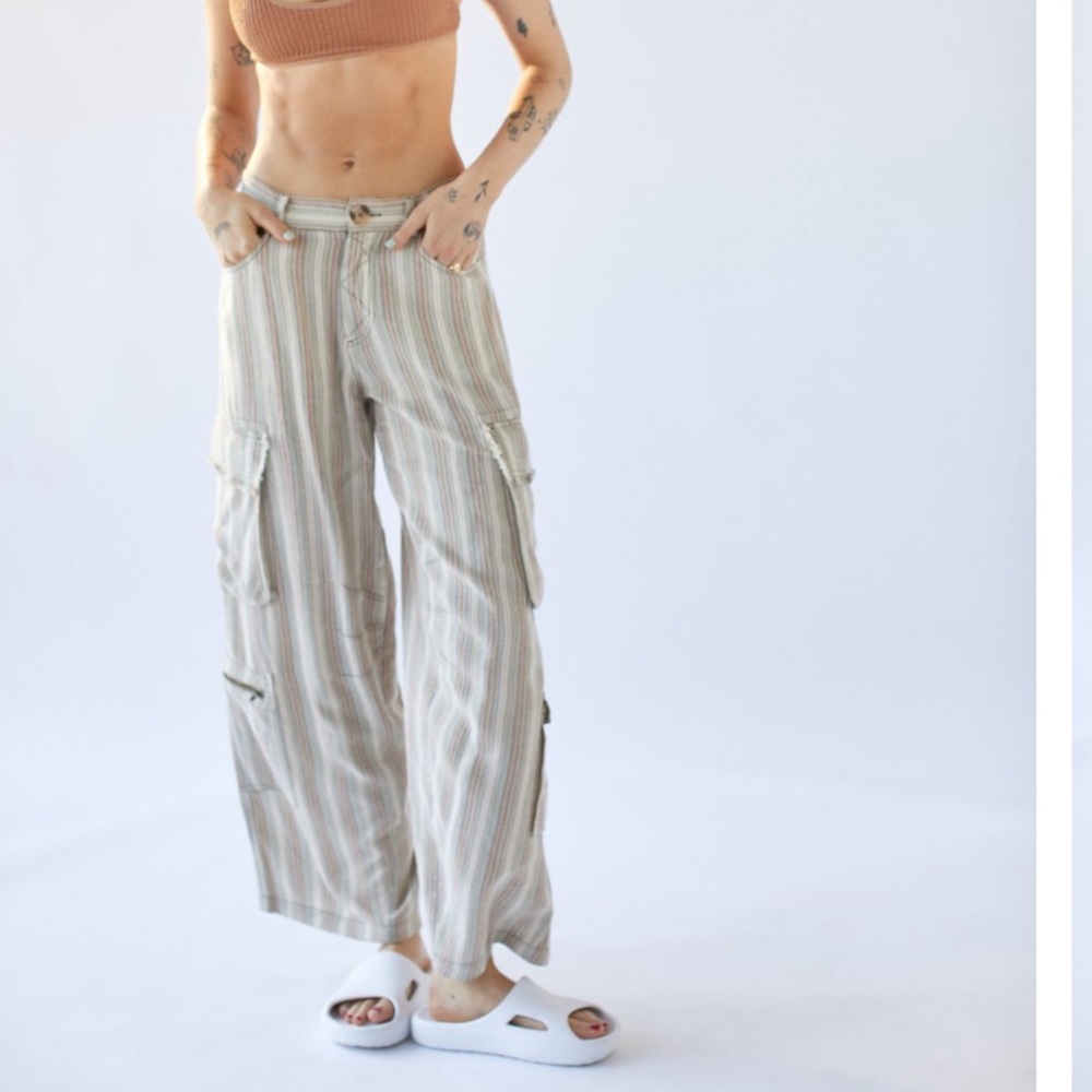 Urban outfitters linen cargo pants
